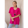 Oversize blúzka s príveskom béžová