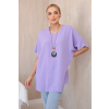 Oversize blúzka s príveskom béžová