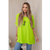 Oversize blúzka s príveskom béžová
