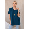 Oversize blúzka s príveskom béžová