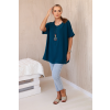 Oversize blúzka s príveskom béžová