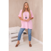Oversize blúzka s príveskom béžová