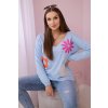 Kvetinová svetrová blúzka prášková ružová+béžová