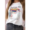 Blúzka s potlačou Summer Girl biela