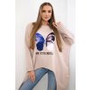 Oversize béžová blúzka s potlačou