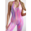 Fitness overal s push up chrpový