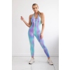Fitness overal s push up chrpový