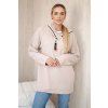 Oversize béžová tunika so zipsom na kapucni