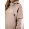 Zateplená mikina s rolákom tmavo béžová