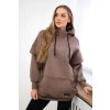 Zateplená mikina s rolákom tmavo béžová