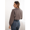 Semišová mikina na zips béžová