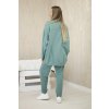 Bavlnená súprava oversize mikina + nohavice tmavá mätová