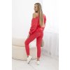 3-dielna súprava mikina + top + legíny červená