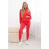 3-dielna súprava mikina + top + legíny červená