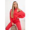 3-dielna súprava mikina + top + legíny červená