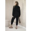 Súprava z viskózy mikina s kapucňou + nohavice čierne