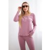 Súprava s výstrihom na cvoky tmavo ružová