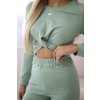 Súprava s riasením na blúzke zelený