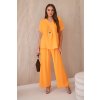 Súprava s náhrdelníkom blúzka + nohavice svetlo oranžové