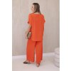 Súprava s náhrdelníkom blúzka + nohavice svetlo oranžové