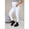 Biele bavlnené tehotenské nohavice