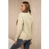Sveter s ozdobným volánikom béžový