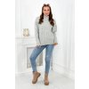 Sveter s polo golierom sivý