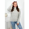 Sveter s polo golierom sivý