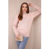 Sveter s rolákom púdrovo ružový