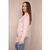 Sveter s rolákom púdrovo ružový
