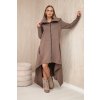 Zateplené šaty s dlhšími bokmi mocca