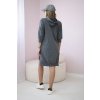 Šaty s kapucňou a predĺženým zadným dielom grafitové