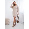 Šaty s vreckami a výstrihom do V béžové