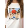 Šaty s potlačou Honey girl ekru