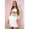 Šaty s potlačou Honey girl ekru