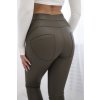 Push-up legíny z eko kože khaki