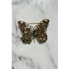 Brošňa Motýľ A-2-21-7 marhuľová + zlatá