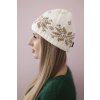 Dámska čiapka Florencia K350 ecru+bordová