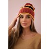 Dámska čiapka Kinga K297 béžová+mocha+ryšavá
