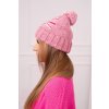 Dámska čiapka s brmbolcom Elizabeth K386 tmavá ružová