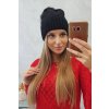 Dámska čiapka s brmbolcom Judyta K347 čierna