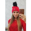 Dámska čiapka s brmbolcom Judyta K347 čierna