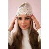 Čiapka s moherom Panterka K233 béžová