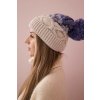 Čiapka s flísom Alice K248 béžová+fialová