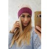 Čiapka s flísom Bibiana K264 bordová+ecru
