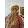 Čiapka s flísom Bibiana K264 bordová+ecru