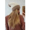 Čiapka s flísom Bibiana K264 bordová+ecru