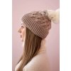 Čiapka s flísom Ilona K218 béžová+ecru