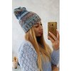 Čiapka s flísom Klaudia K255 morská+šedá