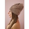 Čiapka s fleecom Sylwia K244 tmavo béžová